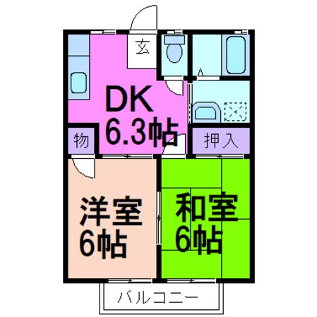 タテノハイツＣ棟の物件間取画像